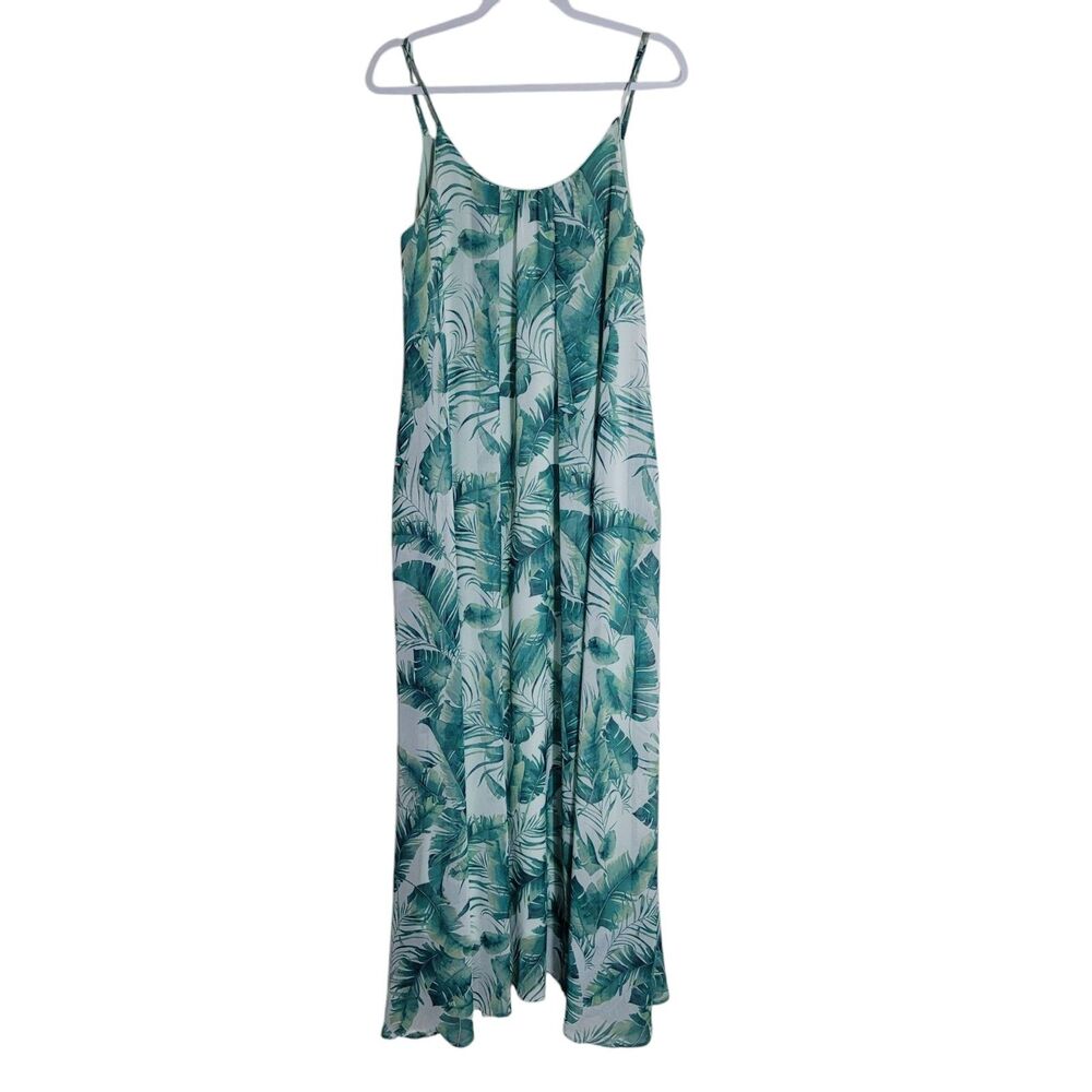 Aura Vintage Tropical Botanical Print Maxi Dress‎ Women's Size Small Boho USA